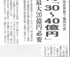 京都スタジアム変更予定地30～40億円 （京都新聞）